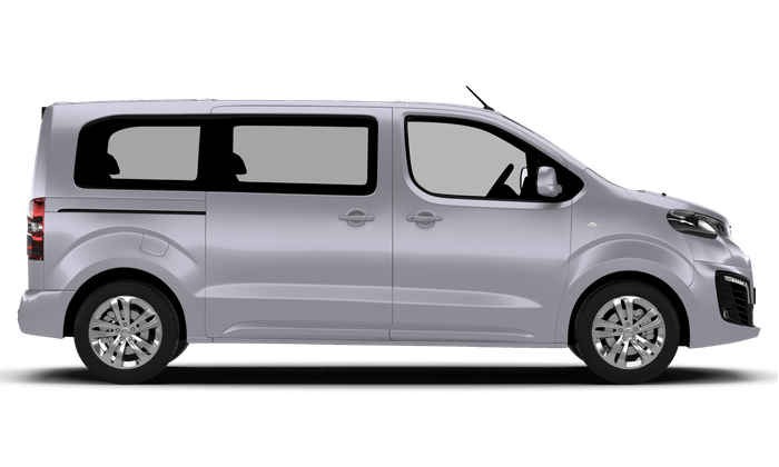 Deze Peugeot  Traveller is vergelijkbaar aan de Volkswagen Transporter Kombi